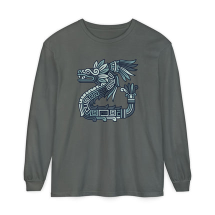 Maya Feathered Serpent Long Sleeve T-Shirt | Kukulkan Graphic Tee