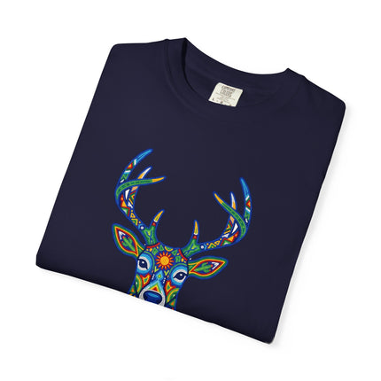 Huichol Deer Graphic Tee - Mexican Folk Art Graphic T-Shirt