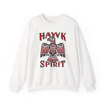Hawk Spirit Native American art sweatshirt with detailed indigenous eagle print pullover.