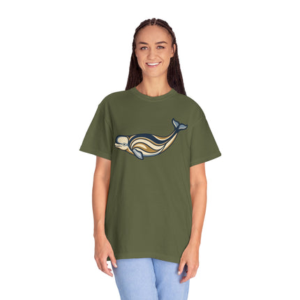 Inuit Inspired Beluga Whale T-Shirt | Indigenous Art Marine Graphic