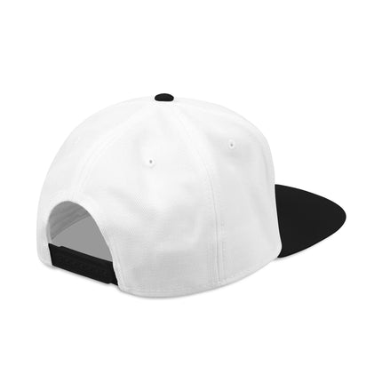 White snapback cap featuring the Maltese Cross symbol embroidery.