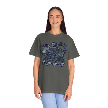 Mayan Monkey T-Shirt | Tribal Geometric Symbol Ancient Art Tee