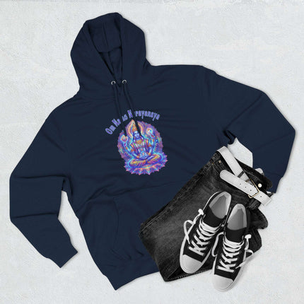 Psychedelic Om Namo Narayanaya Vishnu mandala hoodie featuring cosmic Hindu spiritual art.