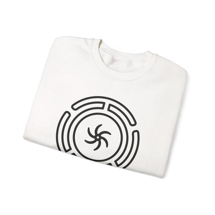 Hekate Witchy Goddess Sweatshirt with Greek Wheel Symbol design pullover.