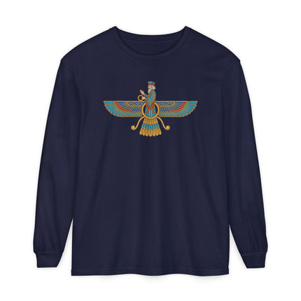 Persian Faravahar T-Shirt | Zoroastrian Winged Symbol Long Sleeve Tee