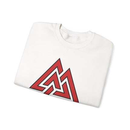 Red Valknut Norse Symbol Sweatshirt | Viking Asgard Symbol Unisex Pullover V1
