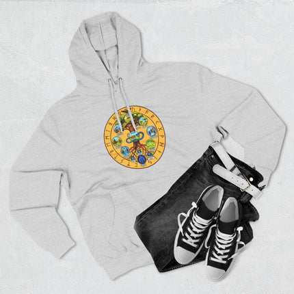 Yggdrasil Nine Realms Norse Mythology graphic hoodie featuring the World Tree and nine mythological worlds.