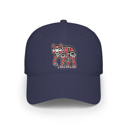 Haida Formline Bear DTF Print Baseball Cap | Pacific Northwest Art Hat