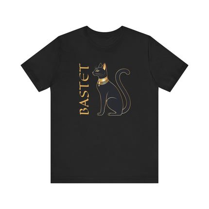 Bastet Cat T-Shirt | Egyptian Goddess Graphic and Text Tee | V2