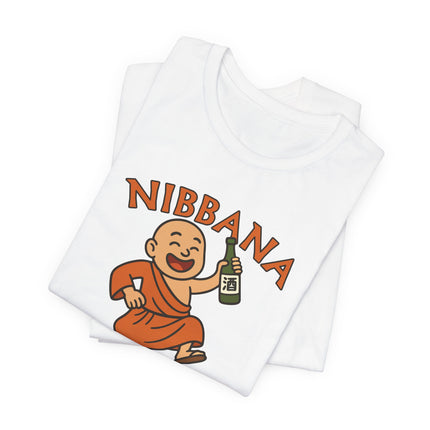 Nibbana Can Wait Monk T-Shirt | Funny Sake Bottle Buddhist Tee | Wait