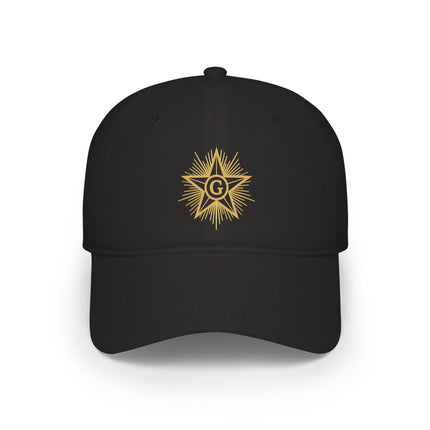 Masonic Blazing Star DTF Print Baseball Cap | Freemason Symbols Hat