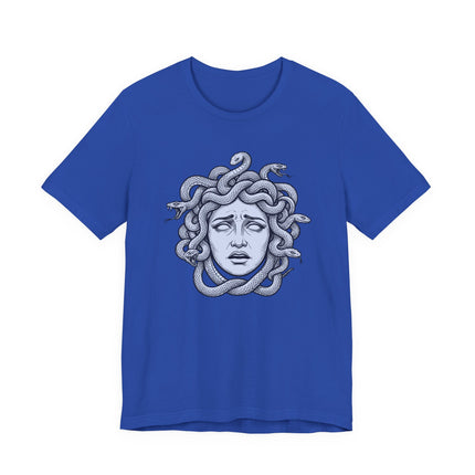 Distressed Medusa T-Shirt | Greek Mythology Gorgon Snake Hair Tee | Head