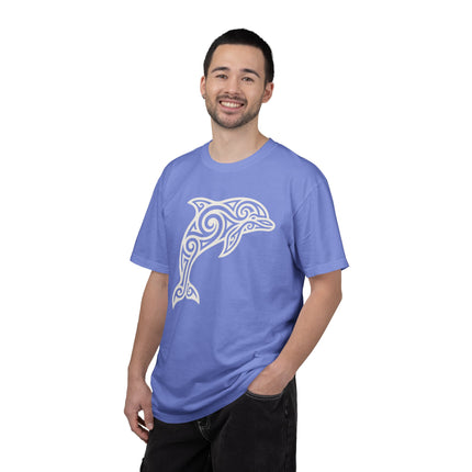 Tribal Dolphin Swirl Art Graphic T-Shirt | Ocean Animal Tee | Comfort Colors