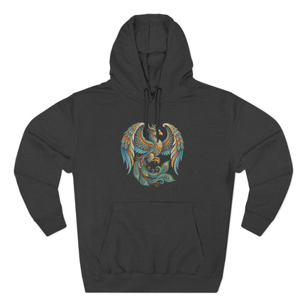 Vibrant Homa Bird phoenix graphic featuring ornate Persian mythology art.