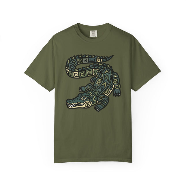 Mayan Crocodile T-Shirt | Tribal Indigenous Animal Graphic Tee
