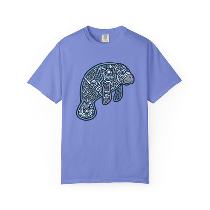 Mayan Manatee Geometric T-Shirt | Tribal Ocean Animal Unisex Unisex Tee