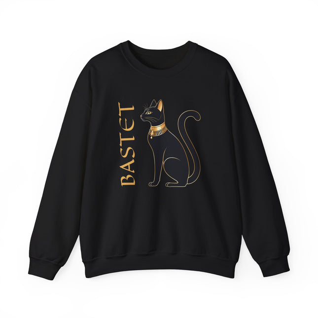 Bastet Cat Sweatshirt | Egyptian Goddess Graphic and Text Pullover | V2