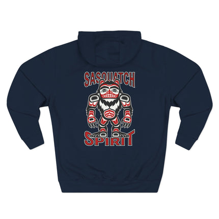 Sasquatch Spirit hoodie featuring Native American formline art design of a Bigfoot.