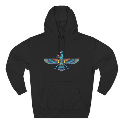 Persian Faravahar Hoodie - Zoroastrian Symbol Spiritual Art