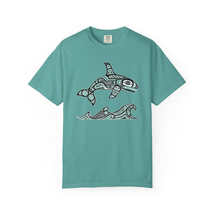 Haida Killer Whale & Waves T-Shirt | Indigenous Formline Art Orca Tee Tshirt