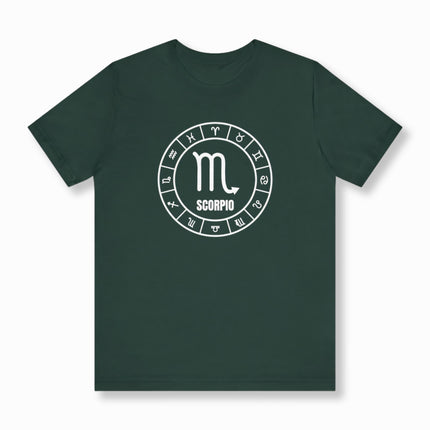 Scorpio Astrology Sign T-Shirt | Zodiac Symbol Text and Graphic Tee | V1