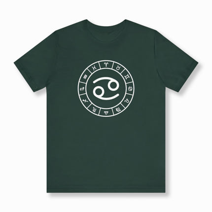 Cancer Sign Zodiac Wheel Astrology Symbol T-Shirt | V2