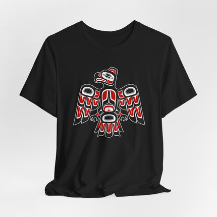 Indigenous Red & Black Eagle T-Shirt | Pacific Northwest Formline Art | Raven