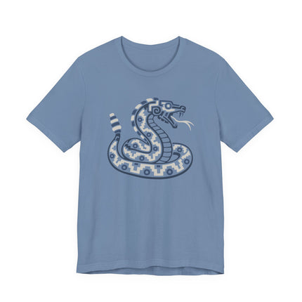Aztec Rattlesnake T-Shirt | Coiled Green Serpent Graphic Design Tee