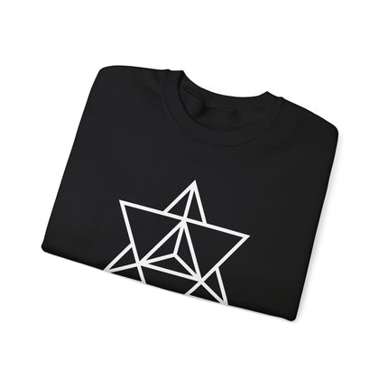 Sacred Geometry Merkaba symbol printed unisex sweatshirt pullover design.