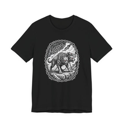 Cerberus Guarding Hades Gate Greek Mythology T-Shirt - Neo-Traditional Art