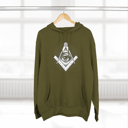 All-Seeing Eye Square and Compass Hoodie | Esoteric Symbolism Pullover