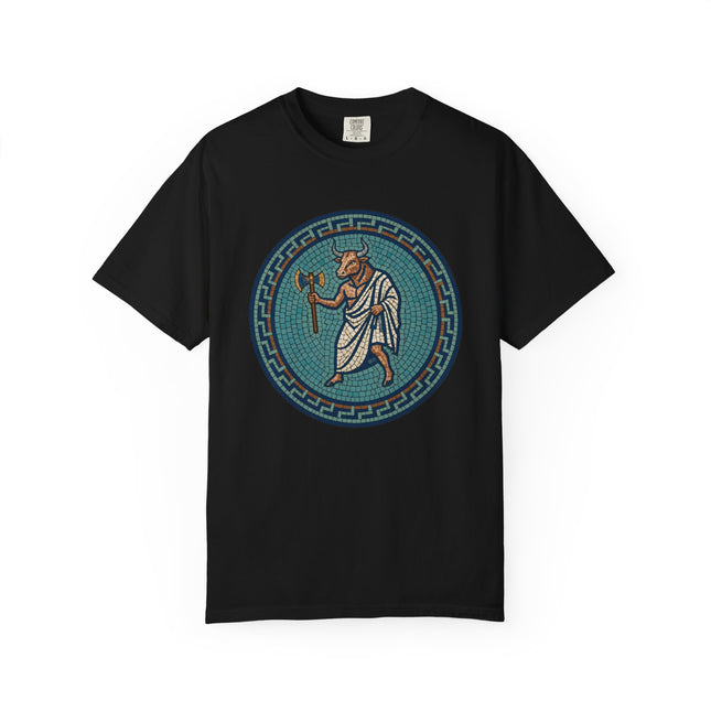 Greek Minotaur Mosaic T-Shirt | Mythology Labyrinth Axe Tee | Comfort Colors
