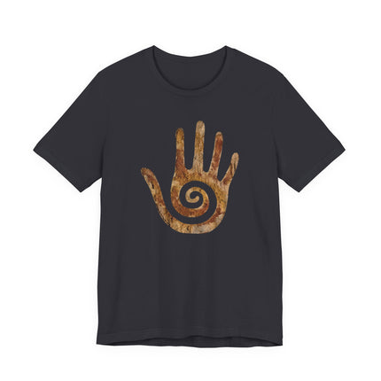 Hopi Healing Hand T-Shirt | Native American Stone Spiral Symbol