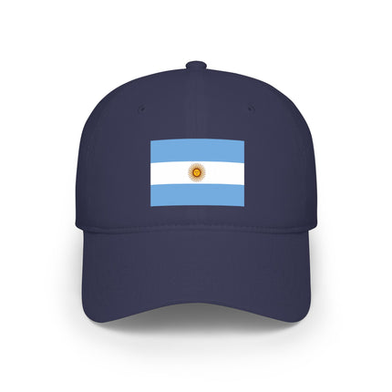 Argentina flag baseball cap featuring the national colors and the Sun of May emblem.