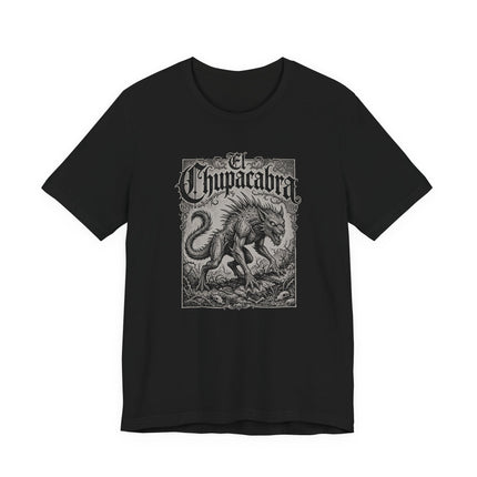 El Chupacabra T-Shirt | Monochrome Folklore Monster Illustration Tee