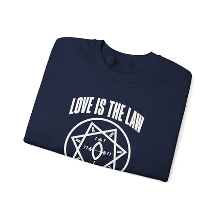 Babalon star sweatshirt featuring Thelema's 'Love Is The Law' graphic print.