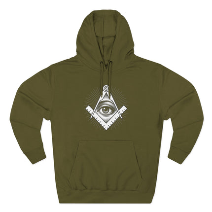 All-Seeing Eye Square and Compass Hoodie | Esoteric Symbolism Pullover