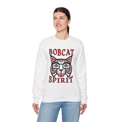 Bobcat Spirit Native American Art Sweatshirt | Indigenous Animal Pullover Sweatshirt