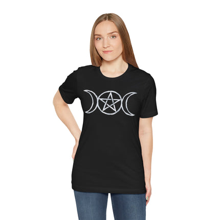 Triple Moon Pentagram T-Shirt | Wiccan Goddess Witchy Tee