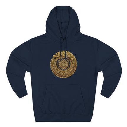 Feathered Serpent Sacred Geometry Hoodie - Gold Mandala Design