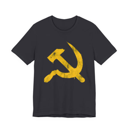 Hammer & Sickle T-Shirt | Yellow Graffiti Communist Soviet Symbol Tee