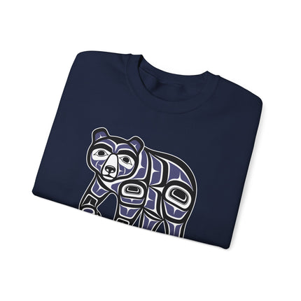 Haida Bear Formline Art pullover sweatshirt featuring native indigenous designs.