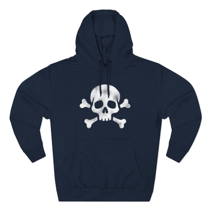 White Skull & Crossbones Hoodie | Pirate Jolly Roger Skeleton Pullover Hoodie