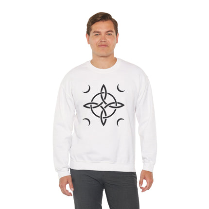Witch's Knot Moon Goddess Sweatshirt | Pagan Witchcraft Unisex Graphic Pullover | V6