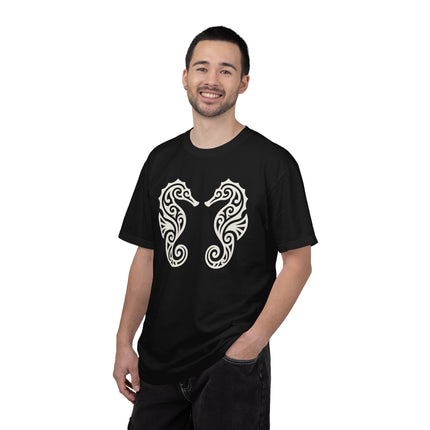 Tribal Seahorses T-Shirt | Ornate Marine Life Design Unisex Unisex Tee