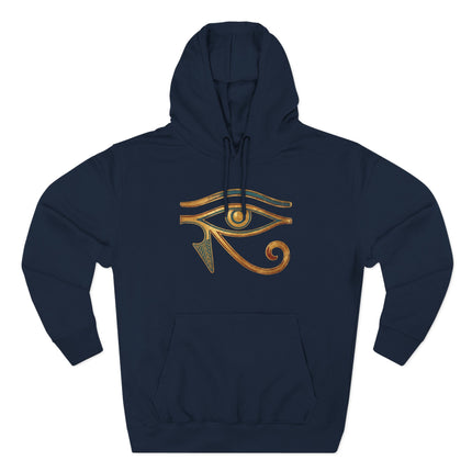 Eye of Horus Hoodie | Ancient Egyptian Symbol Gold & Blue Wadjet Pullover Hoodie