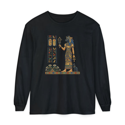 Bastet Egyptian Goddess Long Sleeve T-Shirt | Ancient Egypt Art Tee