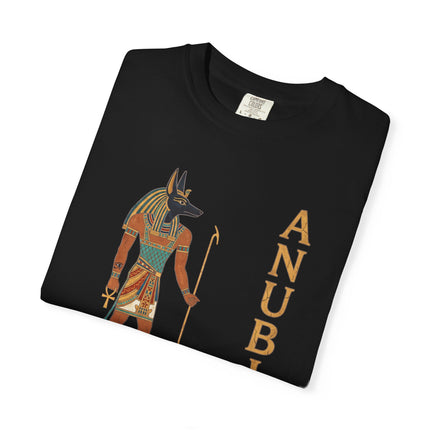 Anubis Ancient Egyptian God T-Shirt - Hieroglyphic Graphic Art Comfort Colors Tee