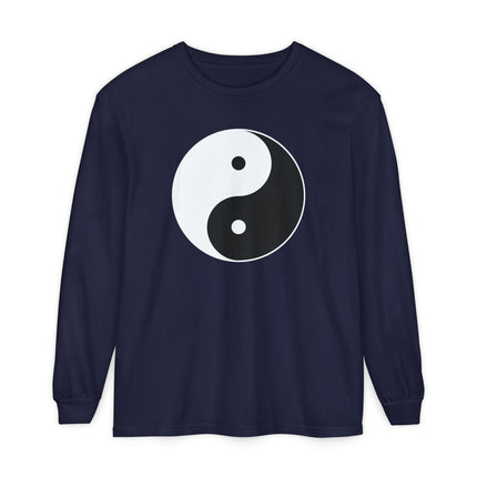 Yin Yang T-Shirt | Black and White Taijitu Symbol Long Sleeve Tee