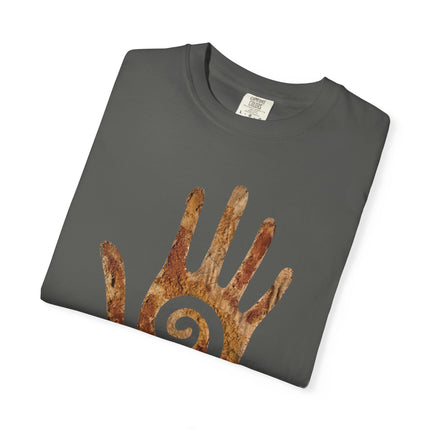 Ancient Spiral Hand Graphic Native American T-Shirt - Hopi Symbol Tee